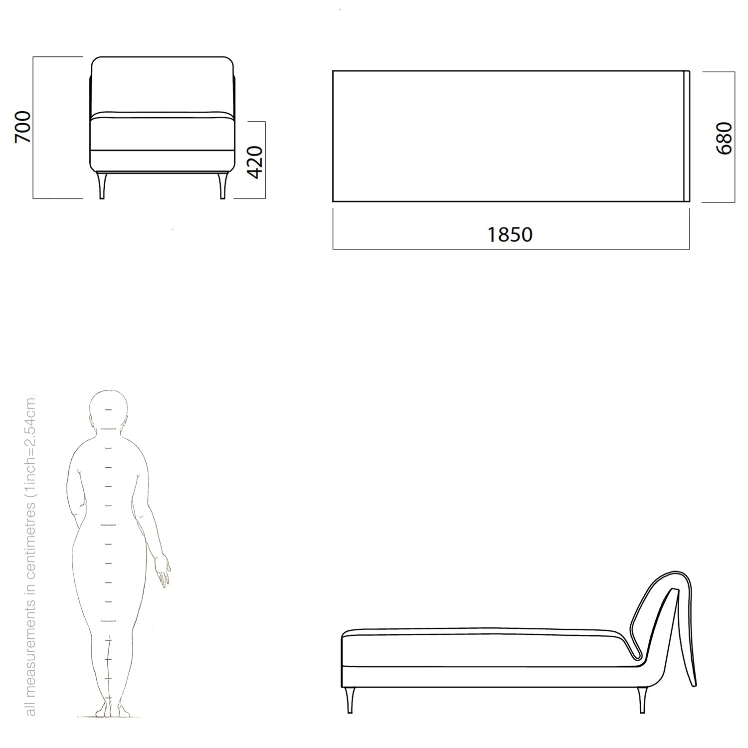 large daybed dimensions and drawing