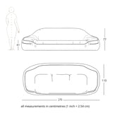 Bruno sustainable sofa construction drawings and dimensions