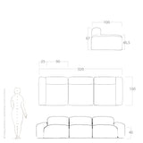 3seater sofa dimensions and drawing