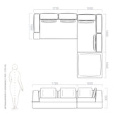modular pierre sofa drawing and dimensions