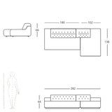 large 4 seater sofa dimensions and drawing