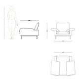 armchair dimensions and drawing