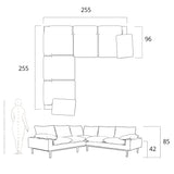 angular sustainable sofa construction plan and drawing