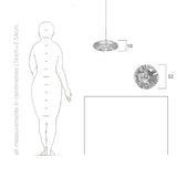 Sustainable Living: White and Gold Barby Ceiling Lamp - dimensions and drawing