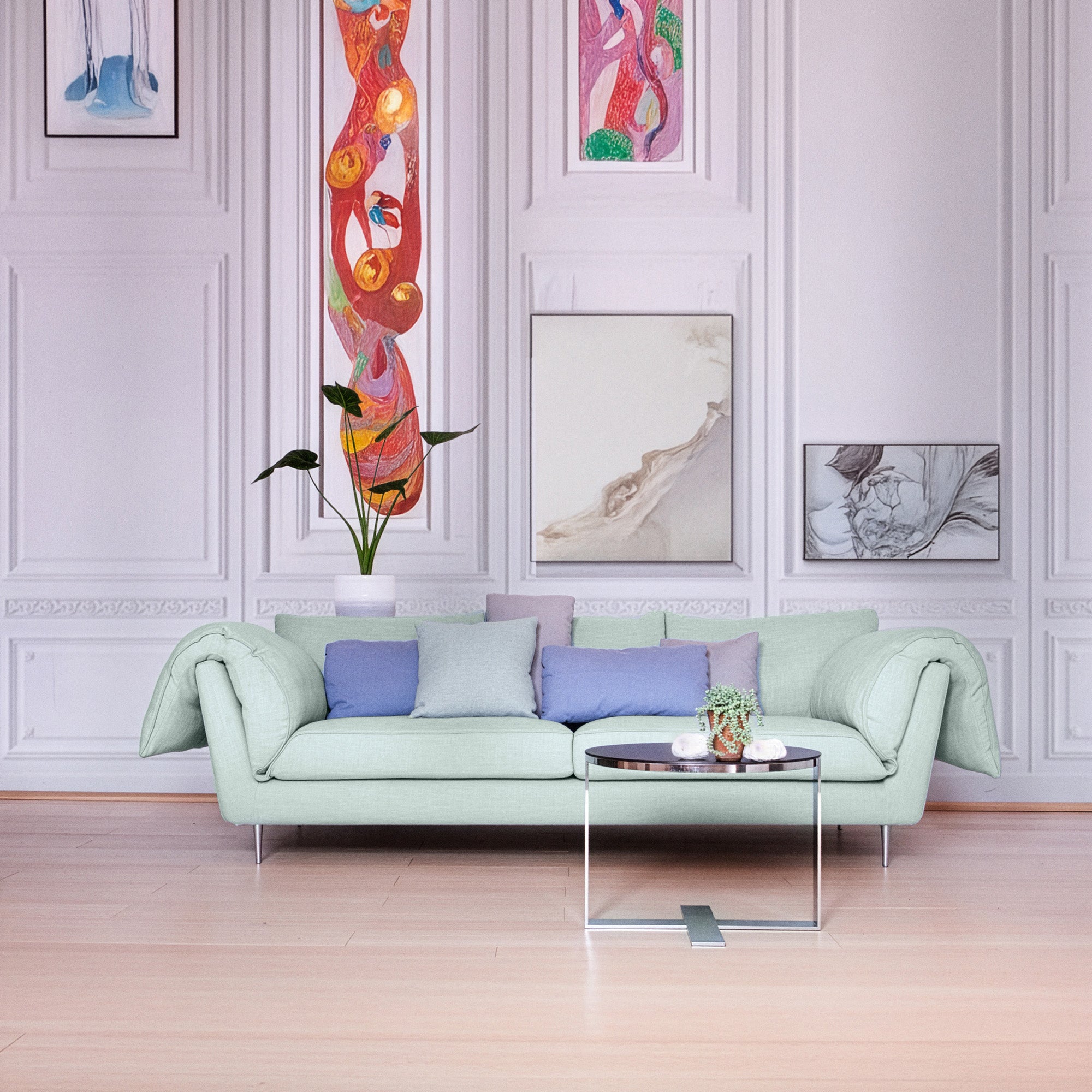 Casquet 3-Sitzer-Sofa mit Flügeln