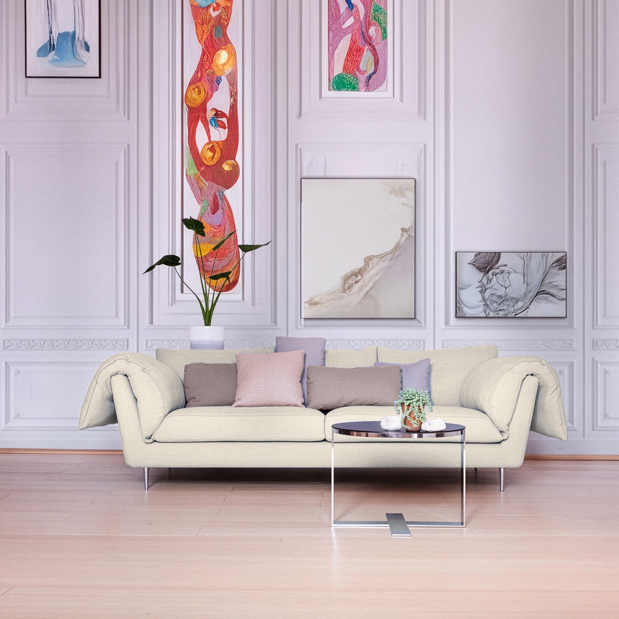 Casquet 3-Sitzer-Sofa mit Flügeln