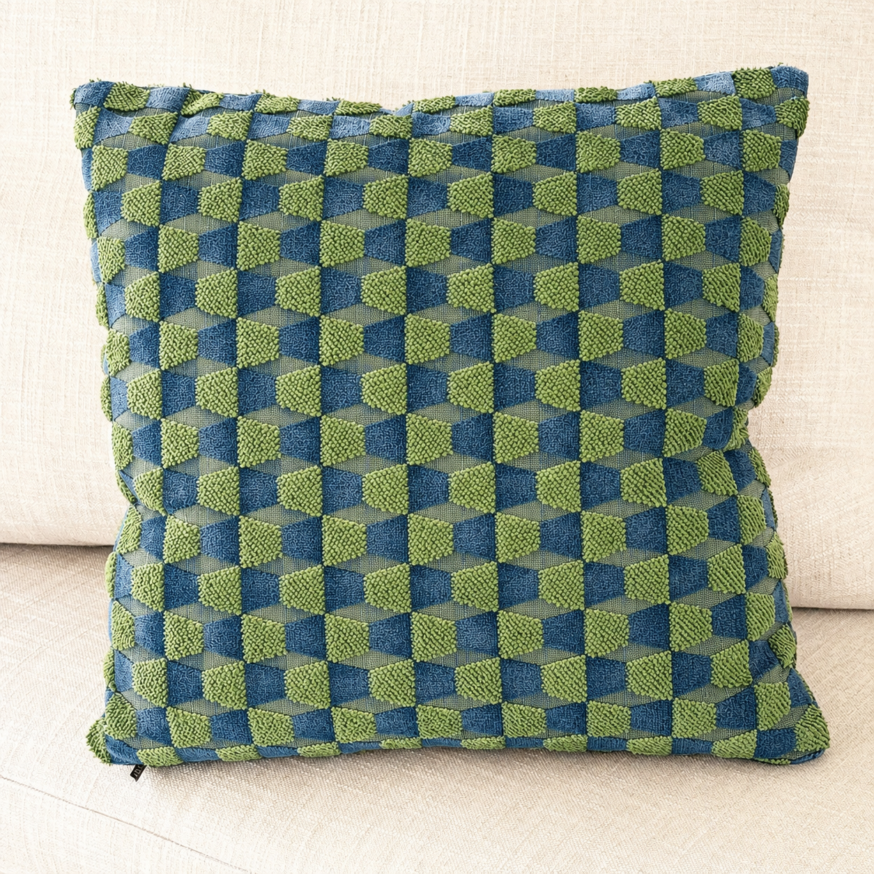 Jacquard Velvet 7 Blue Olive