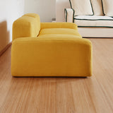 Refined Living: Libero Eco-Friendly Sofa in yellow, side view