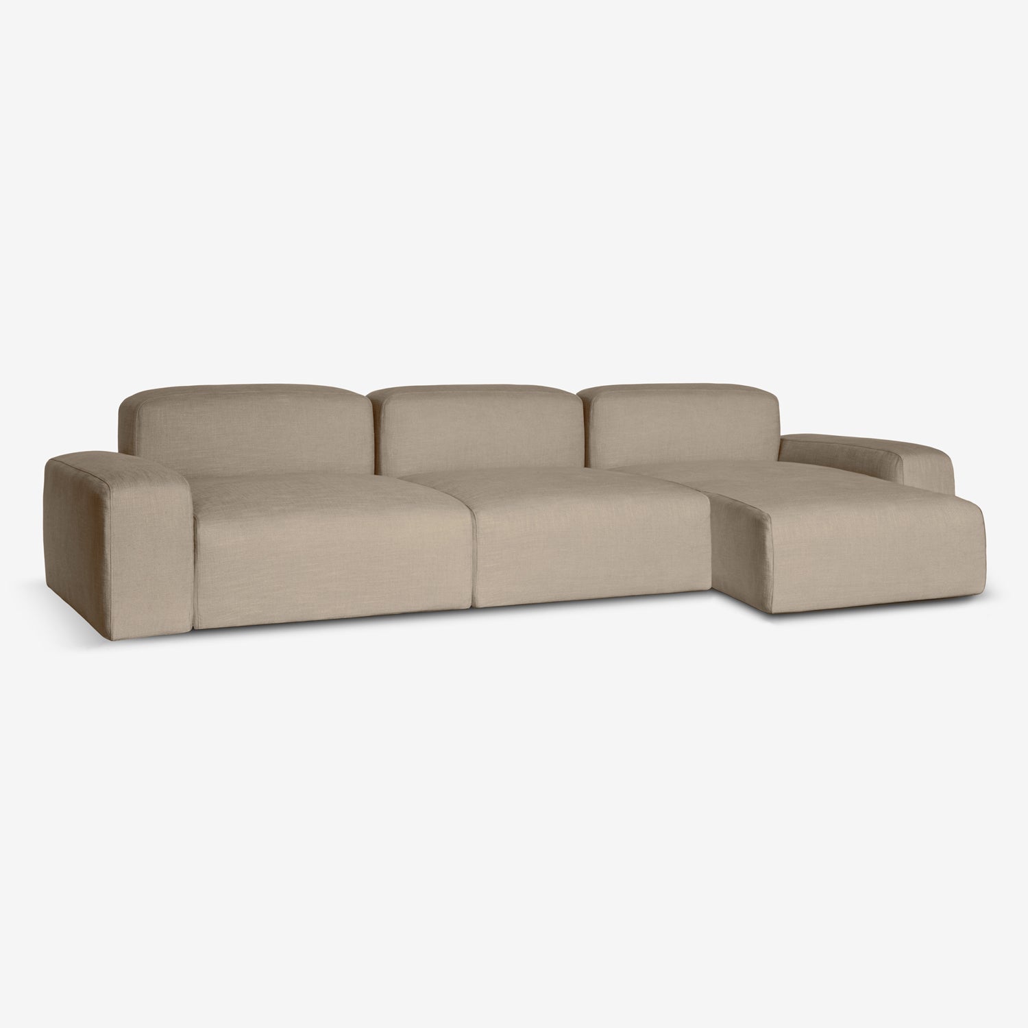 Libero sustainable chaise sofa on white background