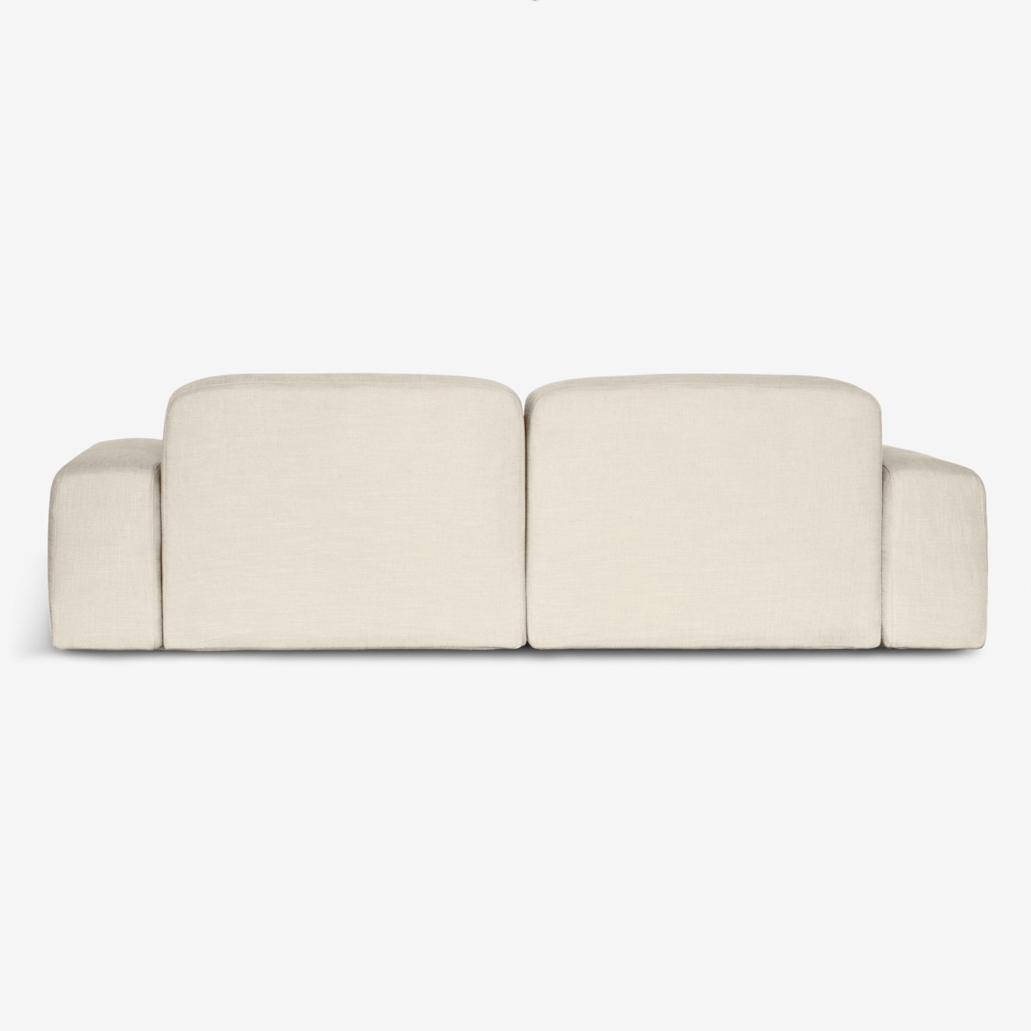 Natural Fabrics Sofa in white, back view