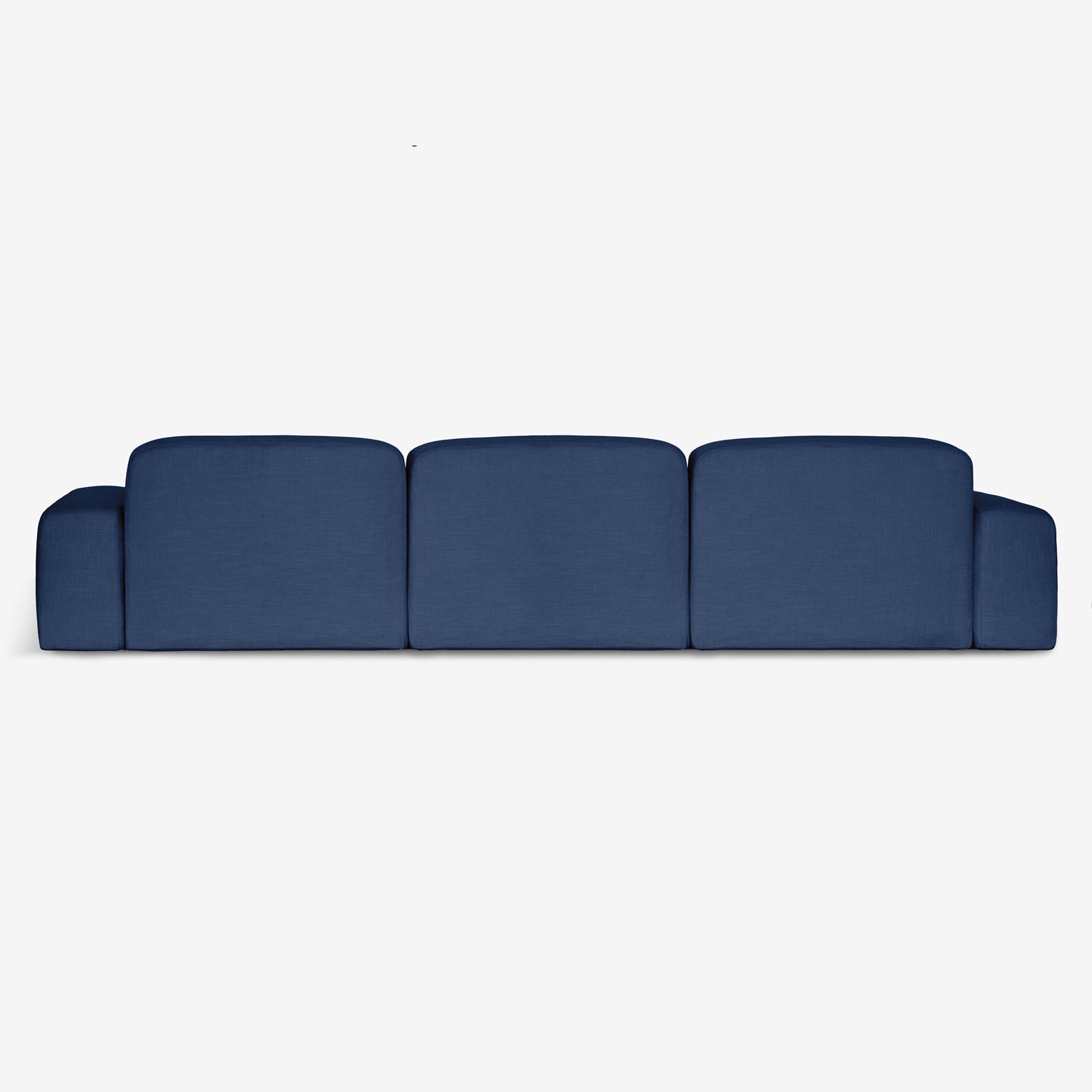 Eco-Friendly Seating Delight: Libero sofa in navy blue back view