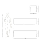 ottoman bench drawing and dimensions