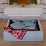 Square Pouf with Storage for blankets or cushions