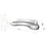 crescent sofa dimensions and drawing