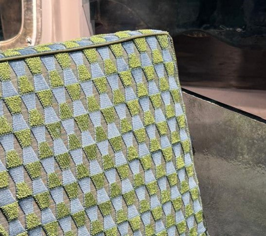 Jacquard Velvet 7 Blue Olive