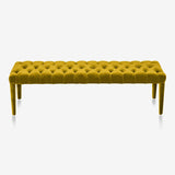 Luxurious Farfalla Ottoman Bench in yellow velvet