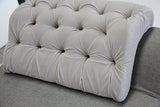 Ultra-Modern Sofa with Whimsical Backrest in grey velvet