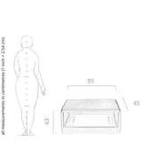 pouf and coffee table drawing and dimensions