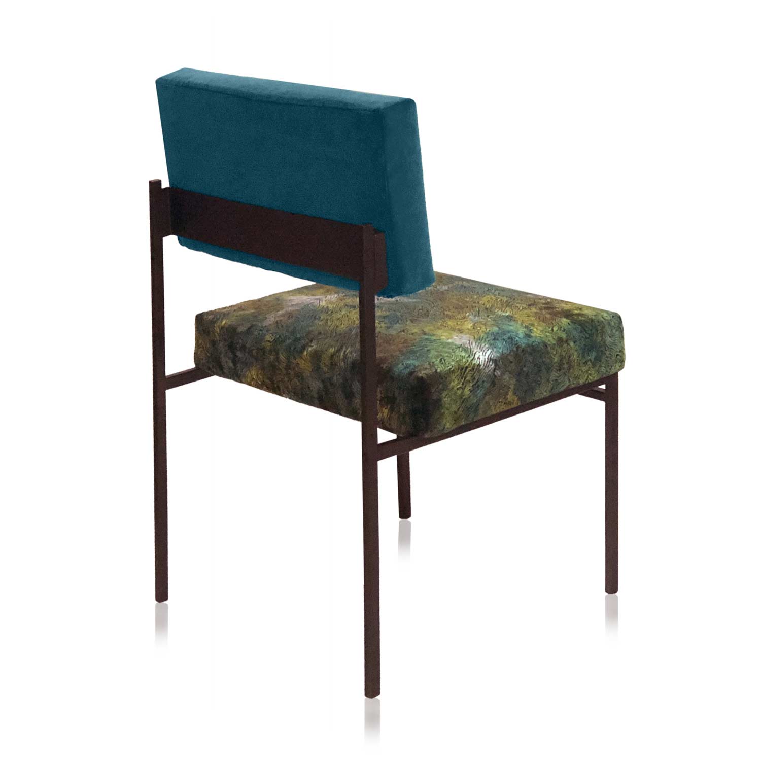 patterned velvet dining chair