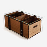Functional storage compartments in coffee table