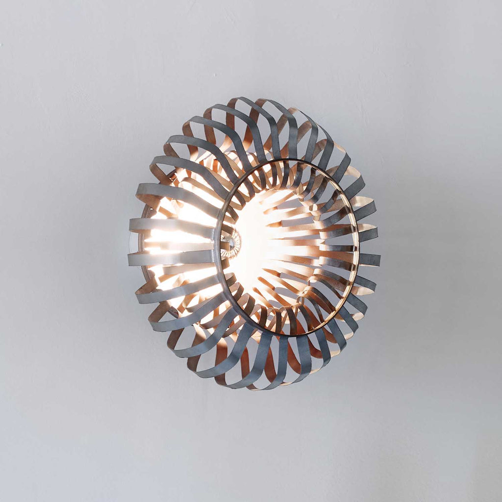 upcycled lamp, recycled wall light, sustainable lighting, Annerose wall light by Nadia Galli Zugaro