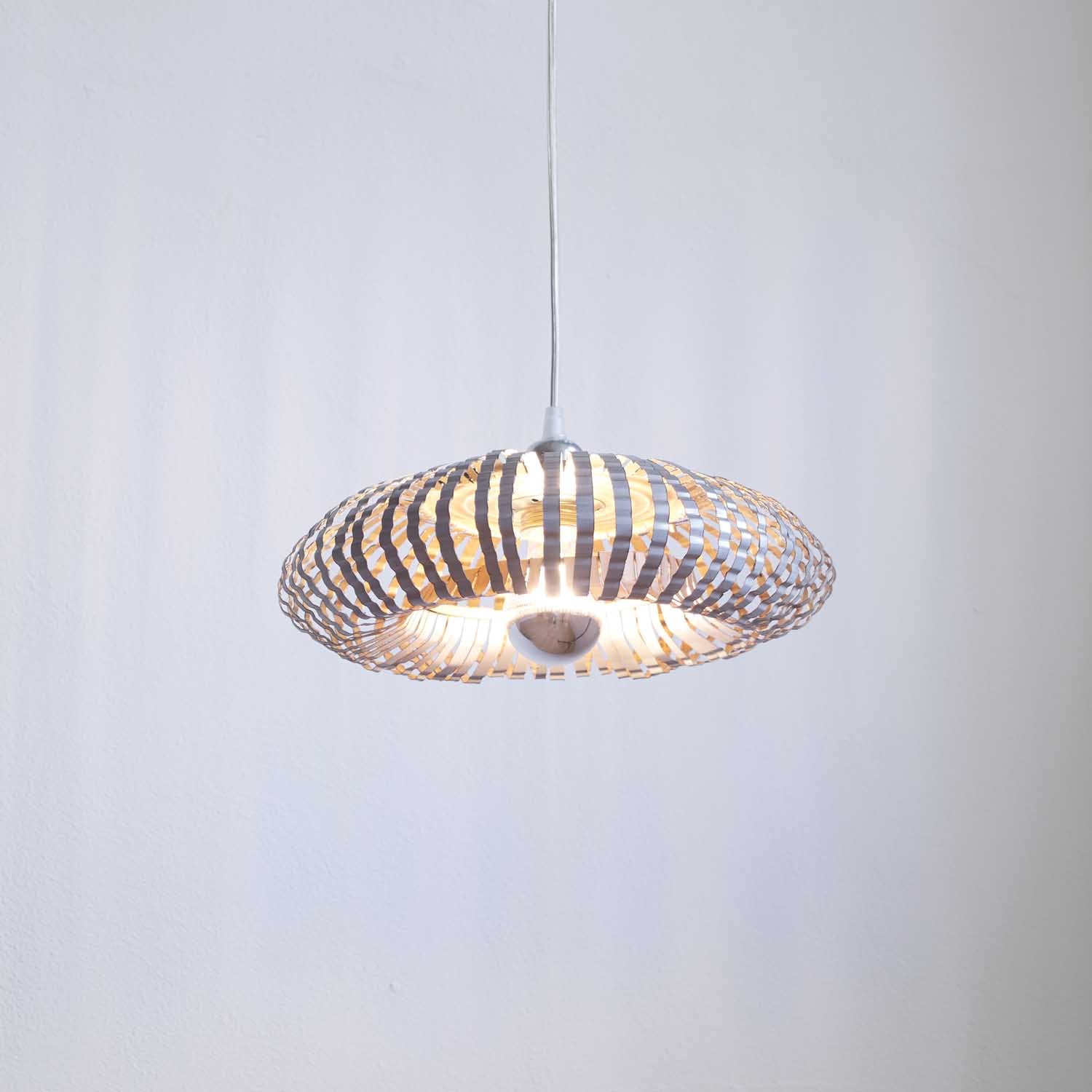 upcycled lamp, recycled ceiling light, sustainable lighting, barby ceiling light by Nadia Galli Zugaro
