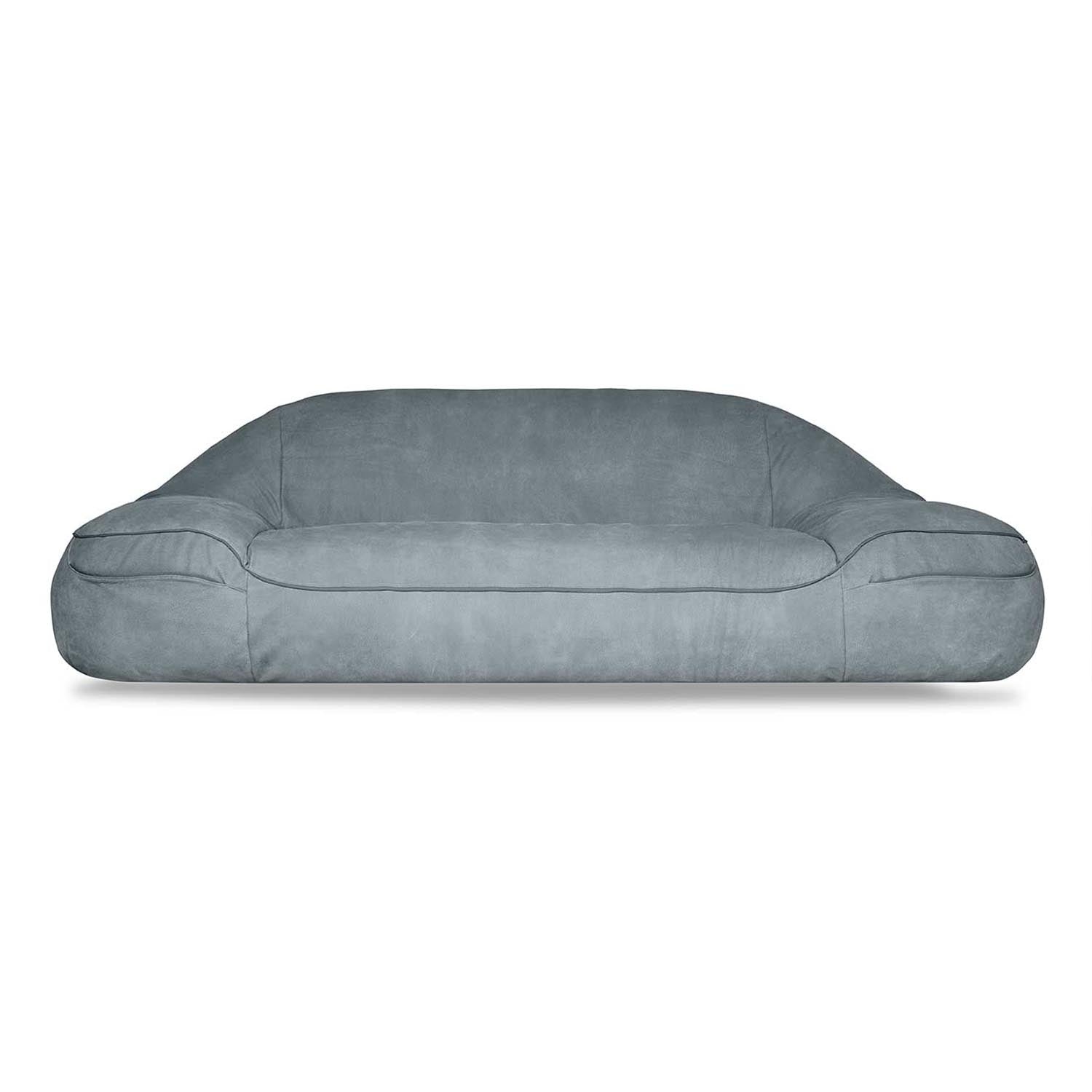 grey chrome free leather sofa
