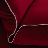 REd Velvet Elegant Daybed with Contrast Piping