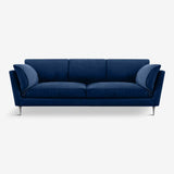 eco friendly sofa, navy natural linen textile, casquet three seater sofa by ddp studio