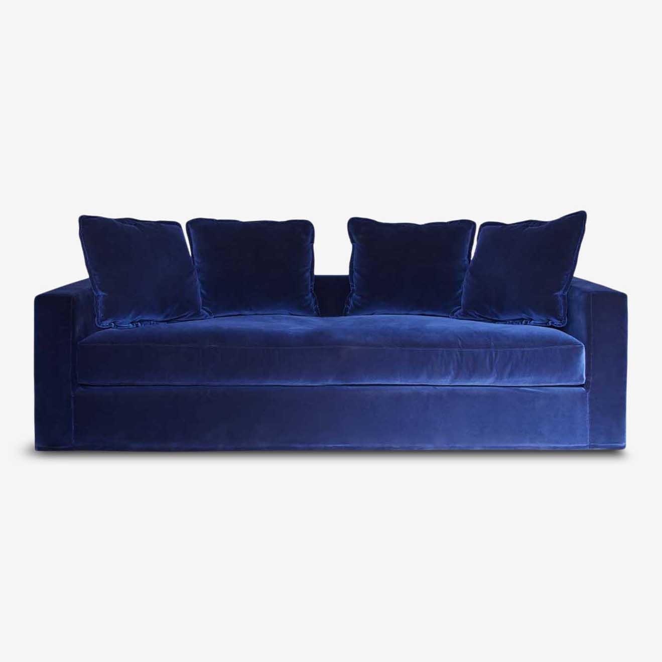 Lively Cotton Velvet Tones, twoseater sofa handmade in italy