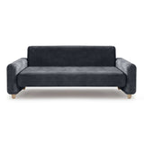 Compact Form for Modern Living, dark grey leather sofa