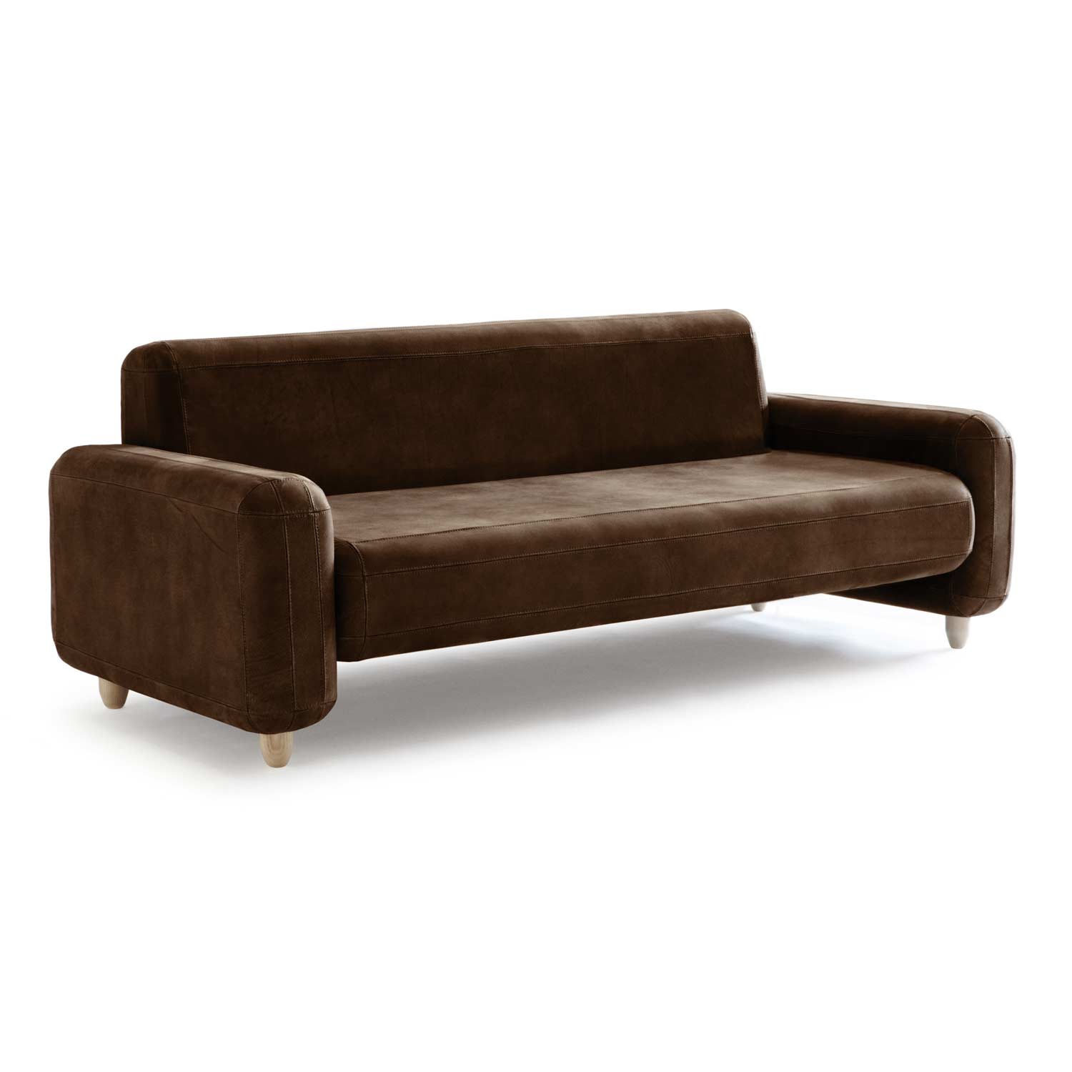 Sustainable Living in a Compact Form, chocolate brown leather sofa