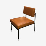 cognac coulored chrome free leather lounge chair