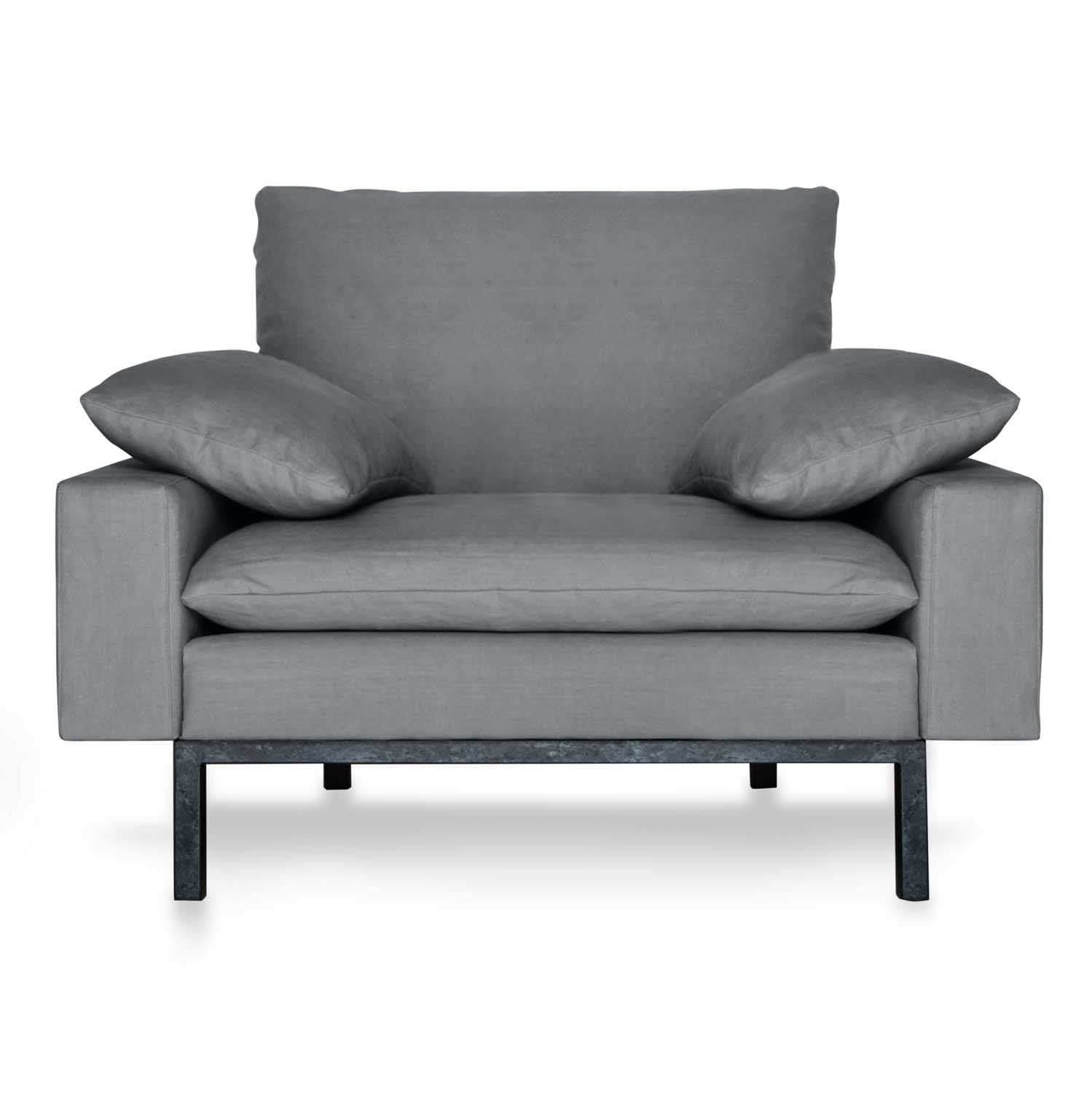 Stylish Addition to Your Living Space. grey cotton armchair.