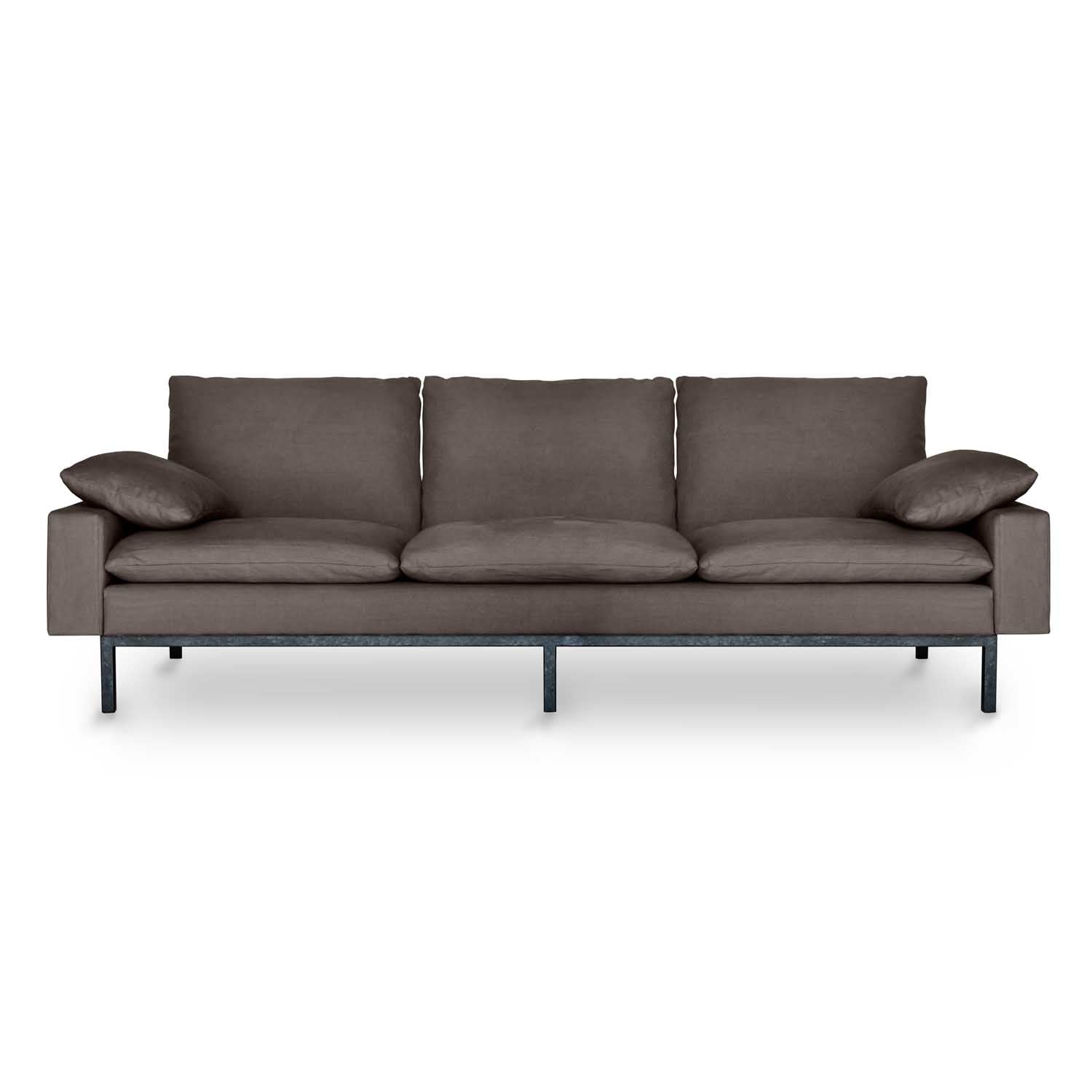Elegant Addition to Any Living Environment. grey cotton sofa sustainable.