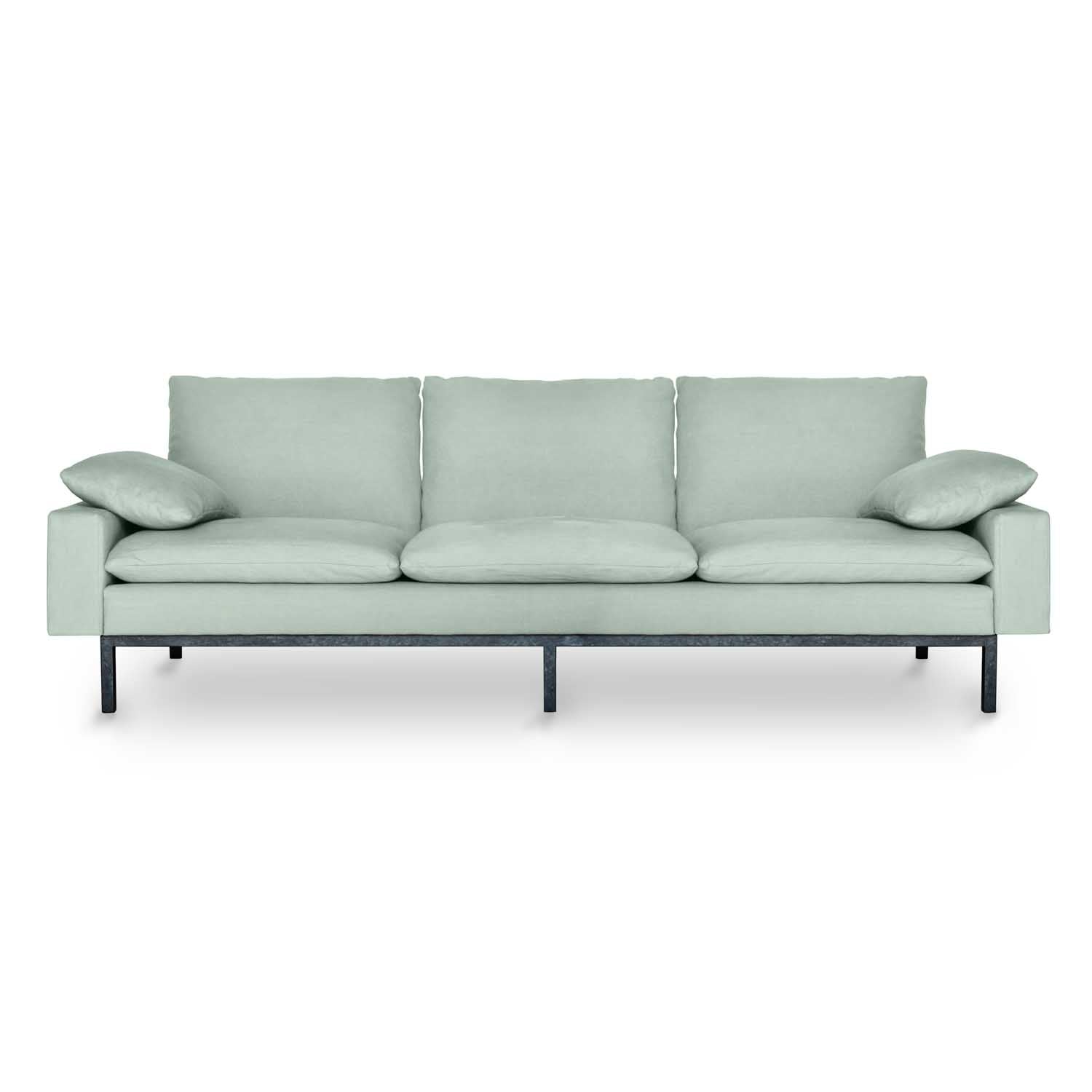 Merging Tradition with Contemporary Style. green sustainable linen sofa.