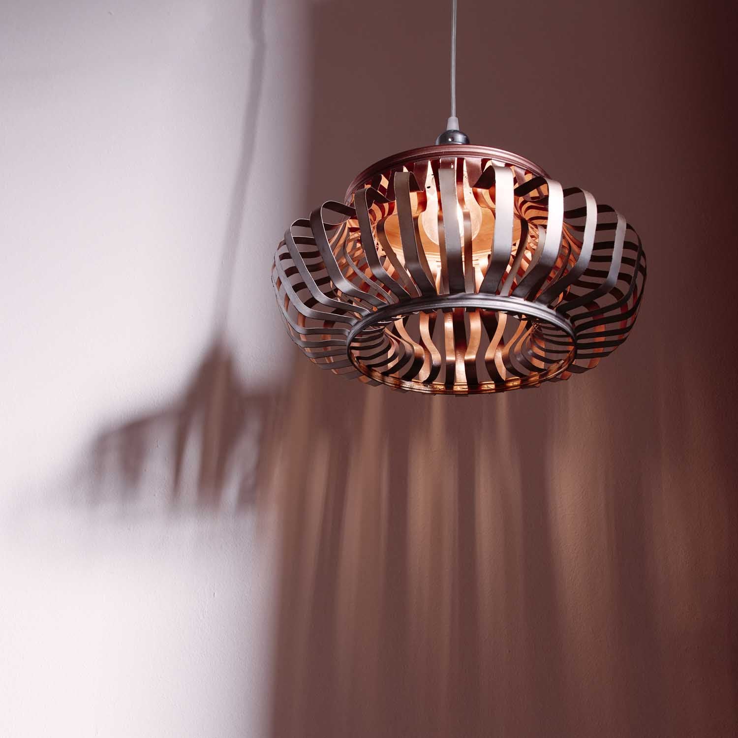 Sustainable ceiling light with silver and copper hues