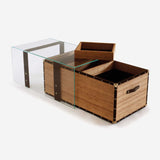 Sustainable bamboo and leather coffee table