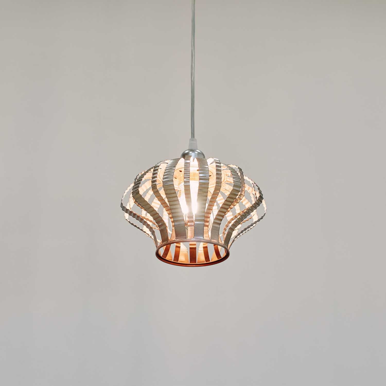 Eco-Friendly Living: Silver and Copper Tiny Ceiling Light