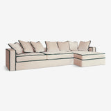 Visual Expansion with Light and Airy Aesthetics, large angular velvet sofa