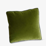 Olive Green & Stormy Grey Velvet Cushion - Main Image