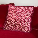 red and gold leopard jacquard side