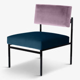 eco-friendly home decor navy blue and pink lounge chair