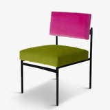 Luxury Dining Seating - Aurea Chair in olive green and pink velvet