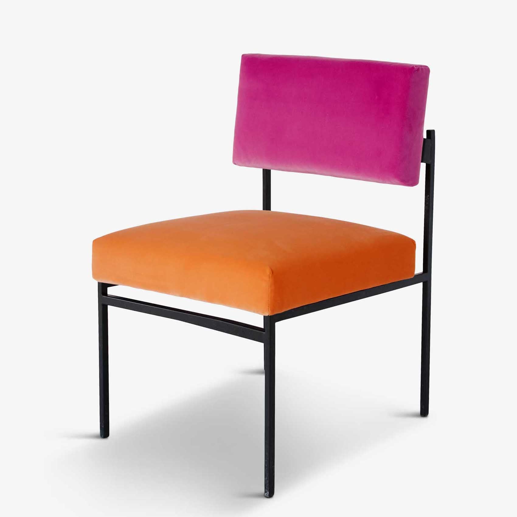 Elegant Dining Seating - Tangerine Velvet Aurea Chair