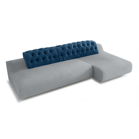 baco eco friendly sofa with chaise longue in grey natural cotton textile