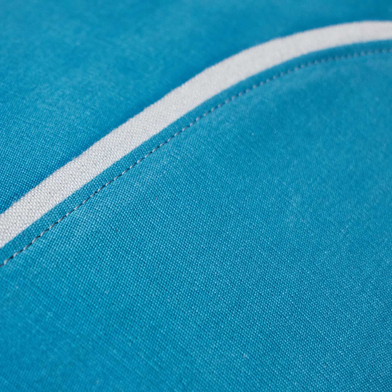 blue natural sustainable cotton textile closeup