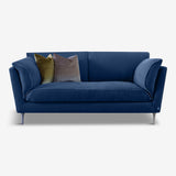 Soft Down Cushioning for Plush Comfort. Small Navy cotton sofa.