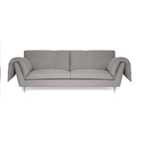 Versatile side cushions as back supports for reading. grey natural cotton sofa