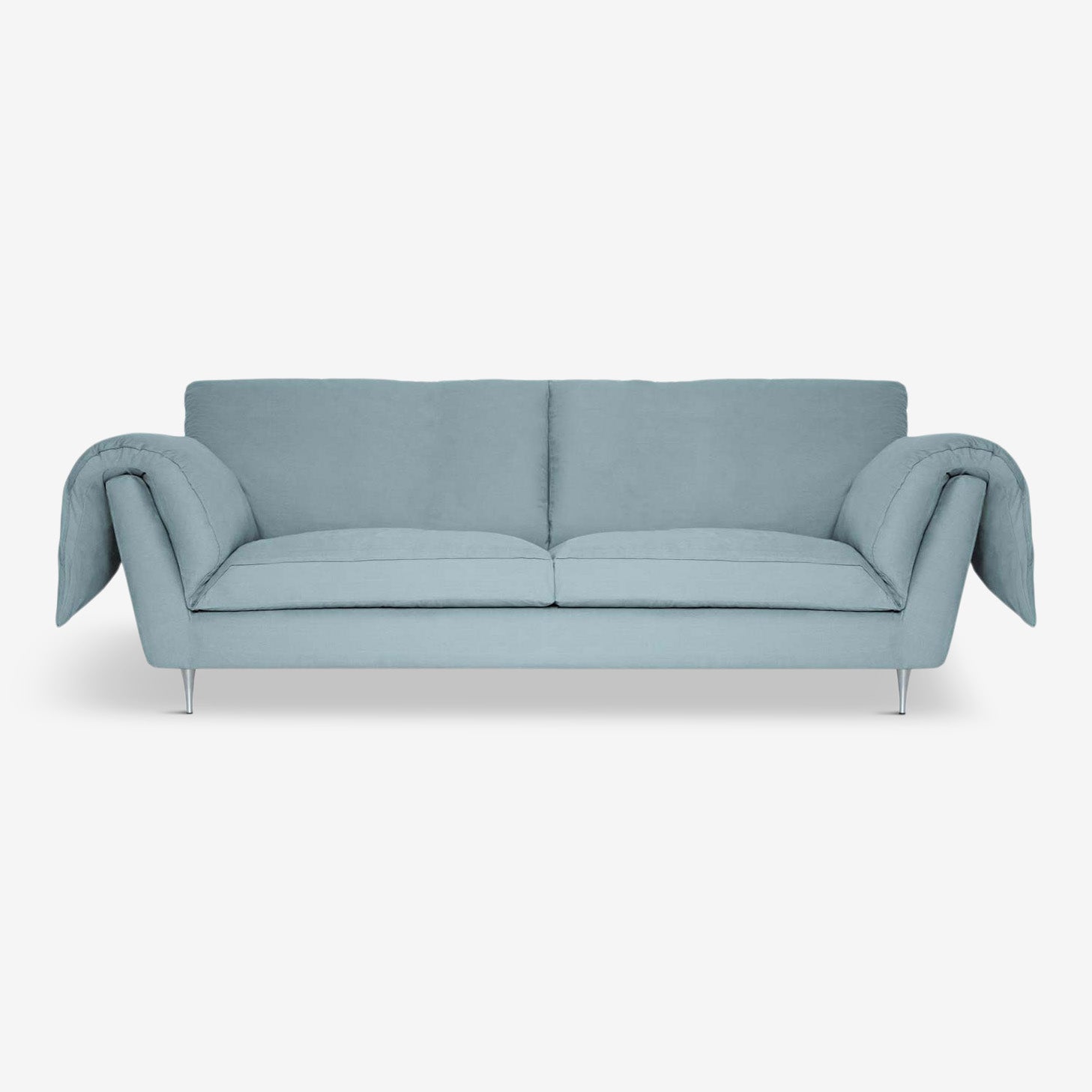eco friendly sofa, green natural linen textile, casquet three seater sofa by ddp studio